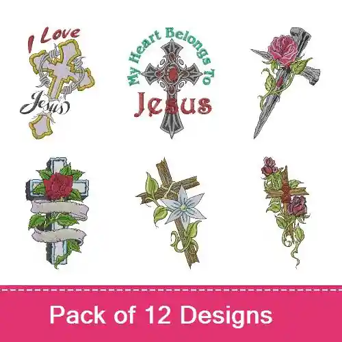 Price Cut Christian Crosses Embroidery design pack by Machine Embroidery Designs, Embroidery Packs on EmbroideryDesigns.com