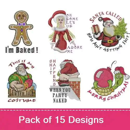 Funny Christmas Cartoons Embroidery design pack by Machine Embroidery Designs, Embroidery Packs on EmbroideryDesigns.com Trending