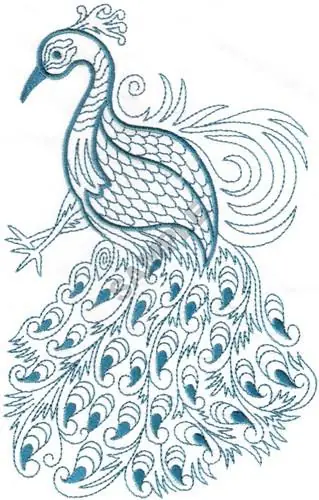 Peacock Embroidery Design Popular