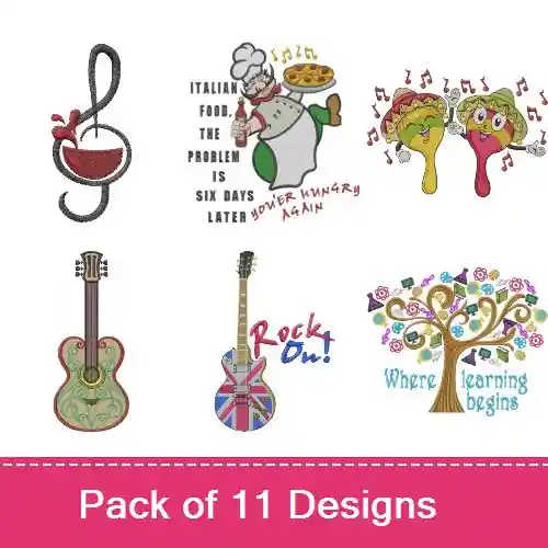 Humorous Musical Designs Embroidery design pack by Machine Embroidery Designs, Embroidery Packs on EmbroideryDesigns.com No Minimum Order
