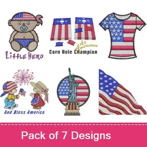 Grand Old Flag Embroidery design pack by Machine Embroidery Designs, Embroidery Packs on EmbroideryDesigns.com Money Back Guarantee