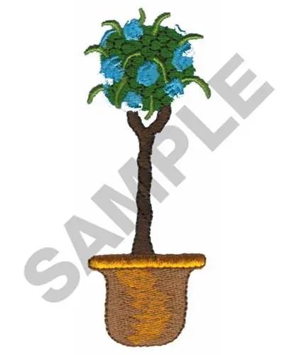 Worldwide Shipping FLORAL TOPIARY Embroidery Design