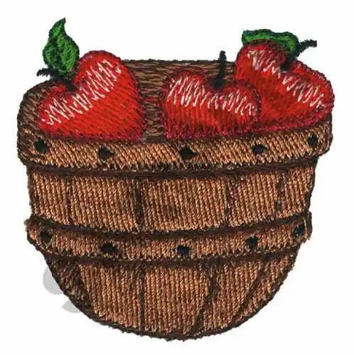 No Minimum Order BASKET OF APPLES Embroidery Design