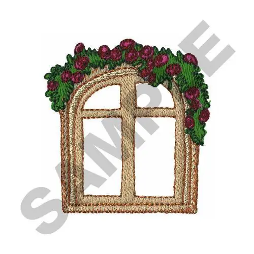 FLORAL ARCHED WINDOW Embroidery Design Instant Buy
