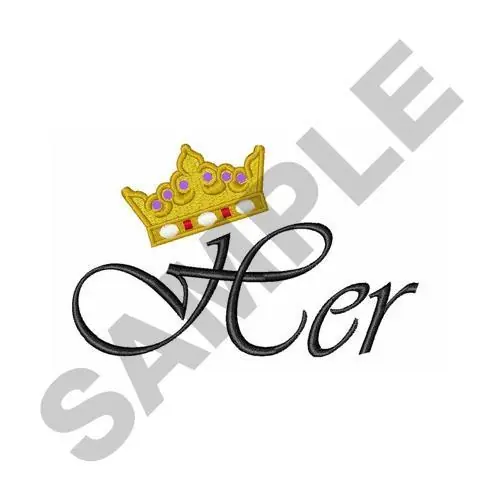 Wholesale HER CROWN Embroidery Design