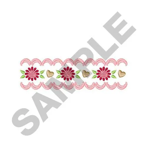 Markdown FLORAL HEART BORDER Embroidery Design