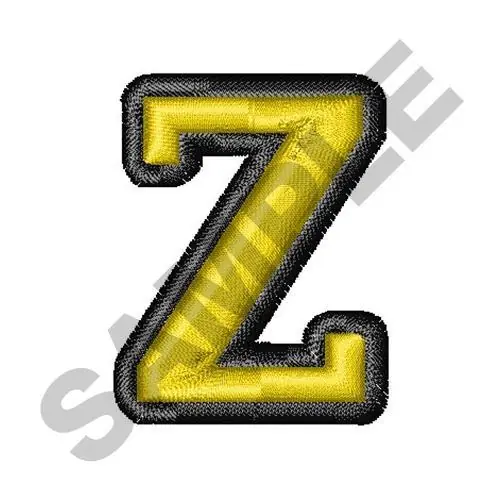 Puffy Foam Alphabet Z Embroidery Design Time-Limited