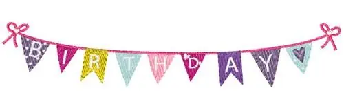 Birthday Banner Embroidery Design Same Day Shipping