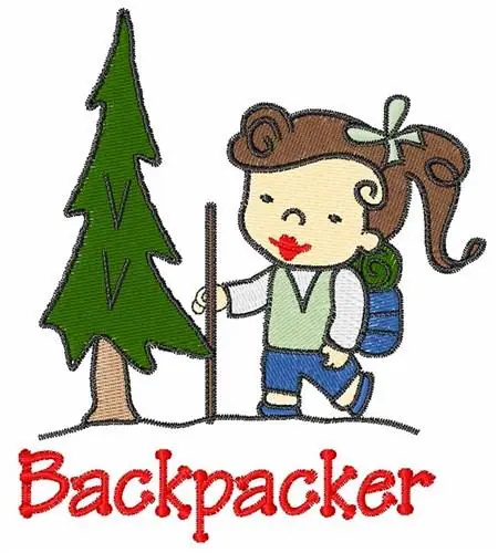 Backpacker Girl Embroidery Design Best Price