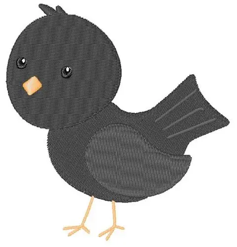Black Bird Embroidery Design Genuine