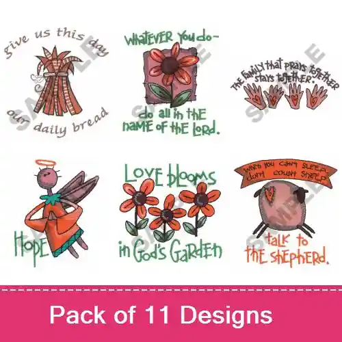 Love Blooms In Gods Garden Embroidery design pack by Great Notions, Embroidery Packs on EmbroideryDesigns.com Exclusive Offer
