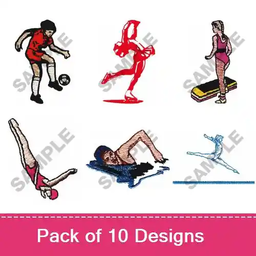 Free Delivery Women In Sports Embroidery design pack by Great Notions, Embroidery Packs on EmbroideryDesigns.com
