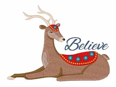 Last Chance Believe Reindeer Embroidery Design