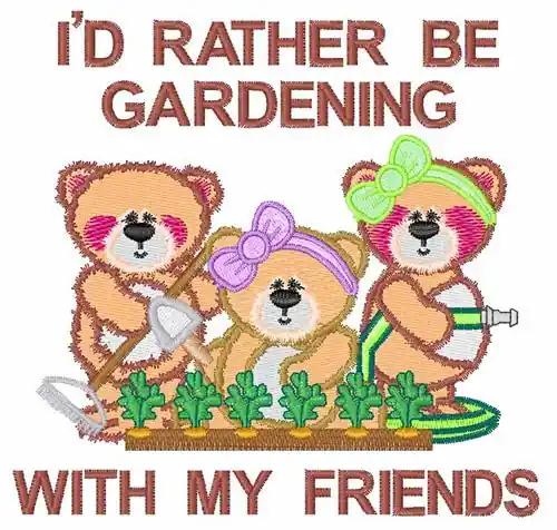 Rather Be Gardening Embroidery Design High Quality
