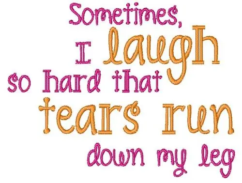 Laugh Tears Embroidery Design Markdown