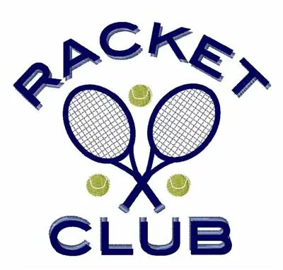 One Day Deal Racket Club Embroidery Design