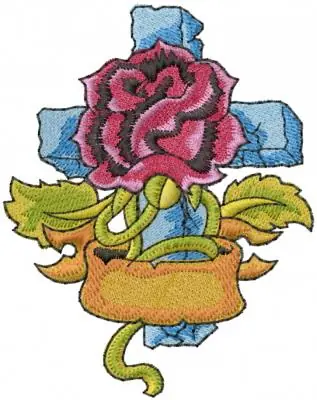 Rose Cross Embroidery Design While Supplies Last