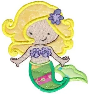 Blonde Magical Mermaid Applique Embroidery Design Best Price